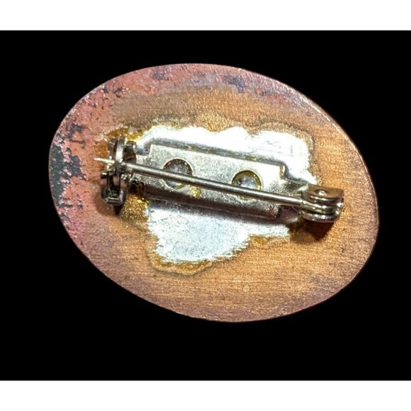 Vintage "Get Organized!" Blue And Yellow Brooch - Picture 2 of 4